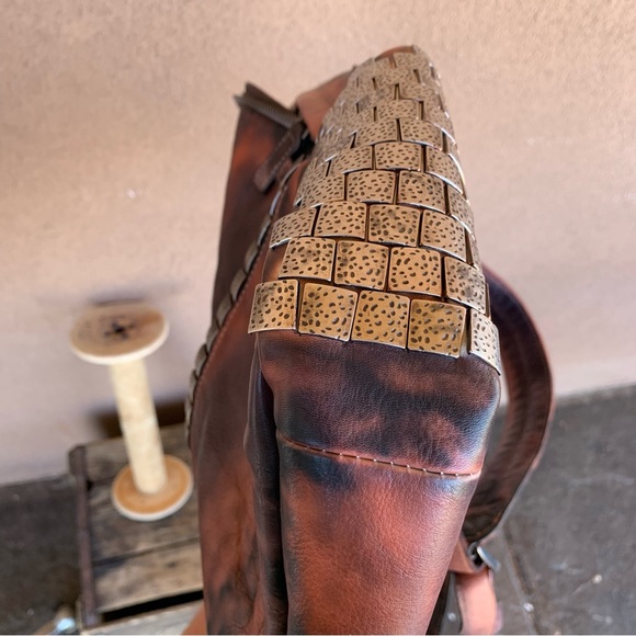 POL Distressed Leather Tie-Dyed Studded Backpack - Picture 12 of 14